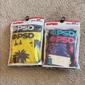 PSD Kids Palm and Abstract Print Shorts - Yellow and Pink